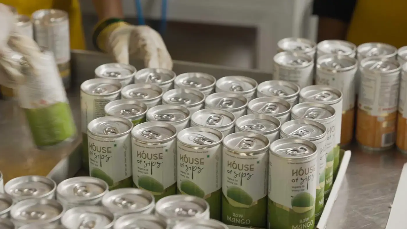 House of Sips Raw Mango cans lined up