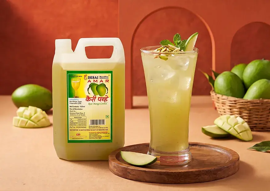 Chilled kairi sharbat with mint